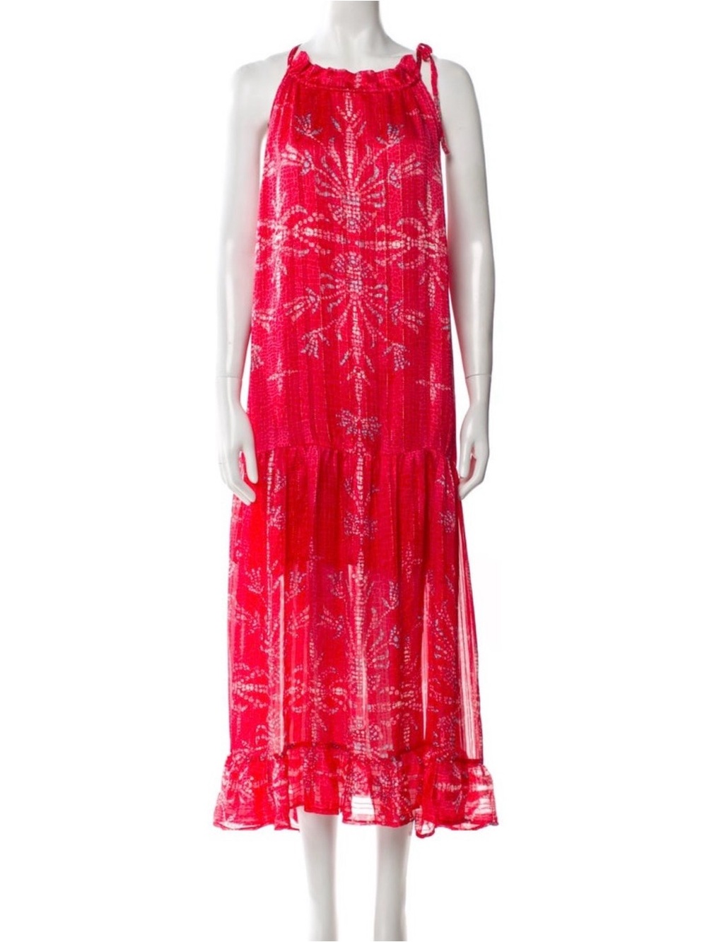 Sabina Musayev Fuchsia Halter Maxi Dress